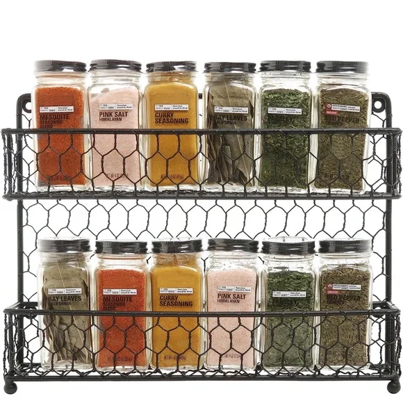 mygift | Kitchen | Farmhouse Style Metal Wire Spice Rack Wall Mount Or ...